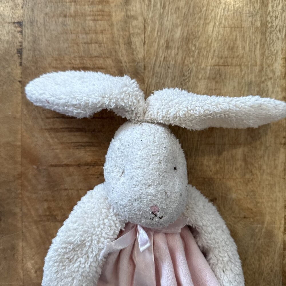 Bunnies By The Bay Best Friends Indeed White Bunny Pink Security Blanket Lovey - Picture 2 of 6